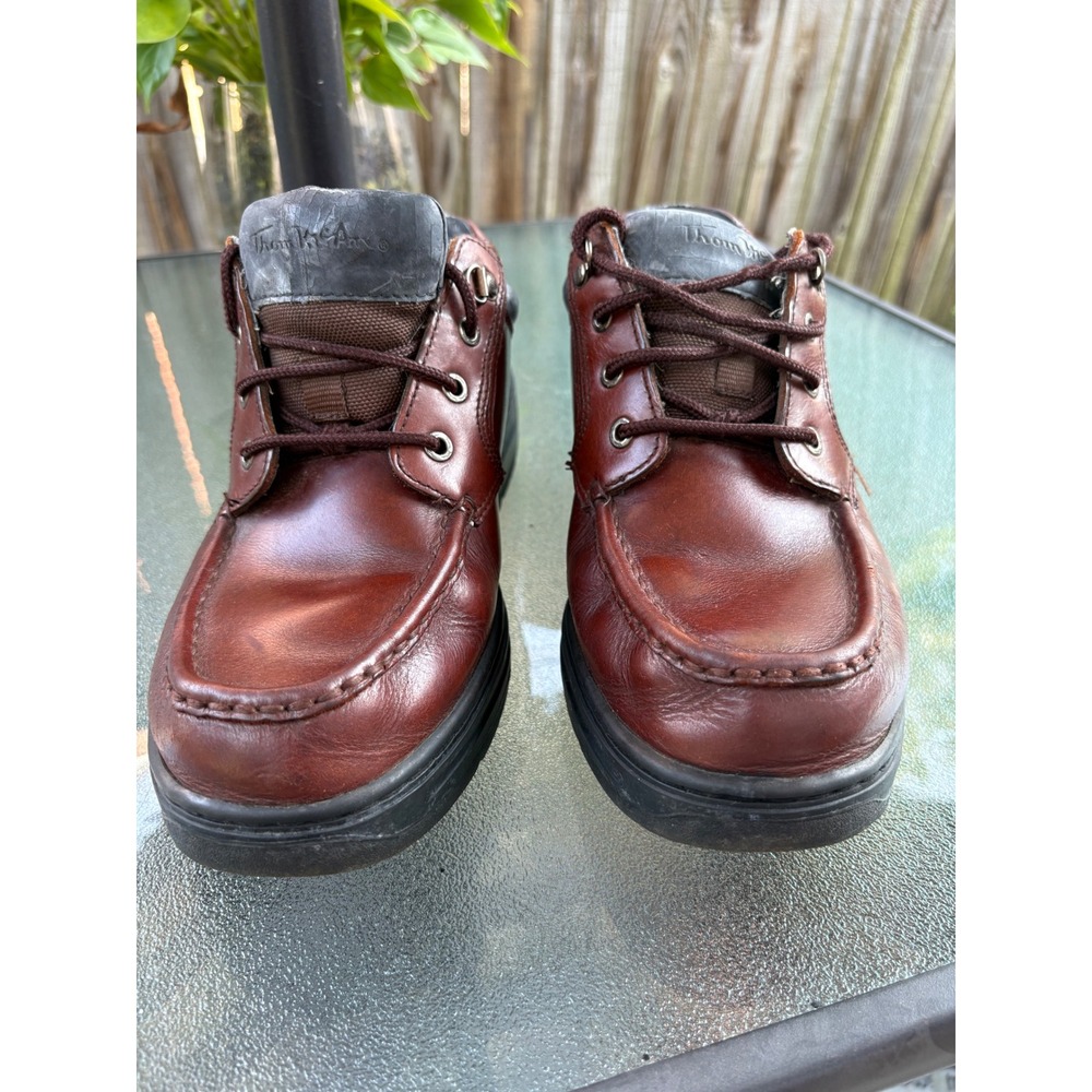Thom McAn Jeff Mens Brown Leather Moc Toe Oxford Shoes Size 11 2508858
